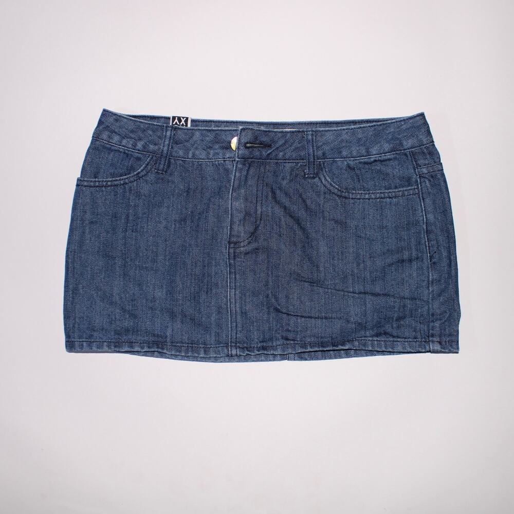 Y2K Roxy Medium Wash Denim 100% Cotton Mini Skirt Size 10